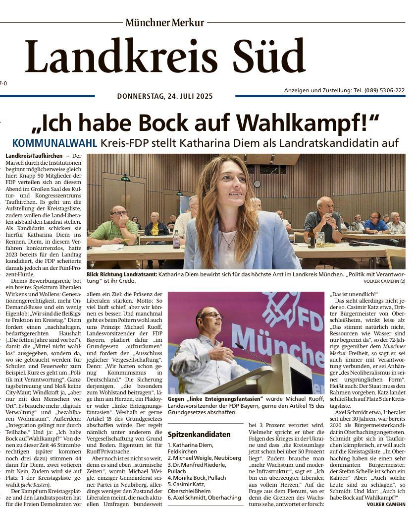 Münchener Merkur, Juli 2025