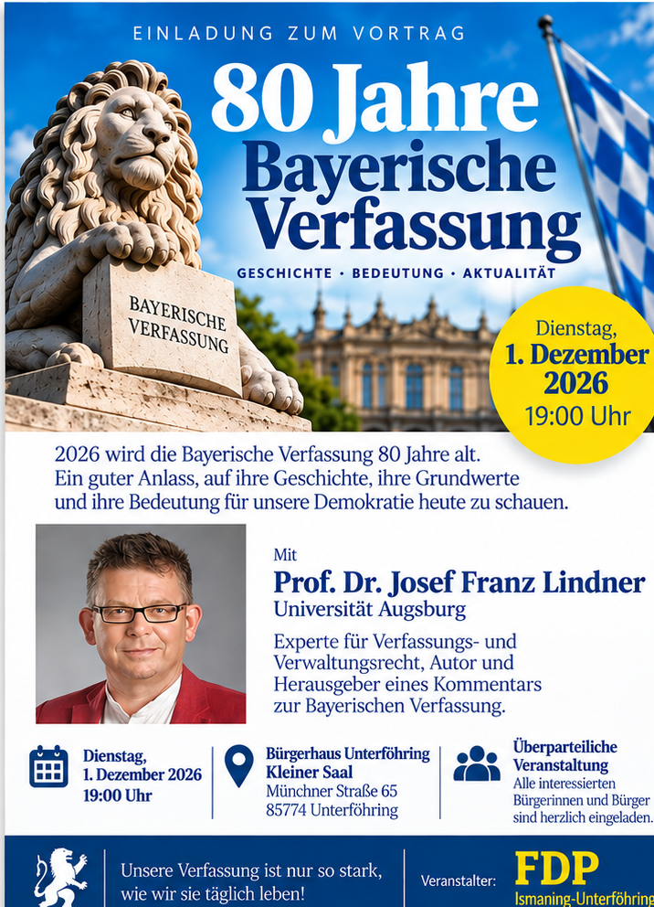 Plakat für Veranstaltung 80 Jahre Bayerische Verfassung 